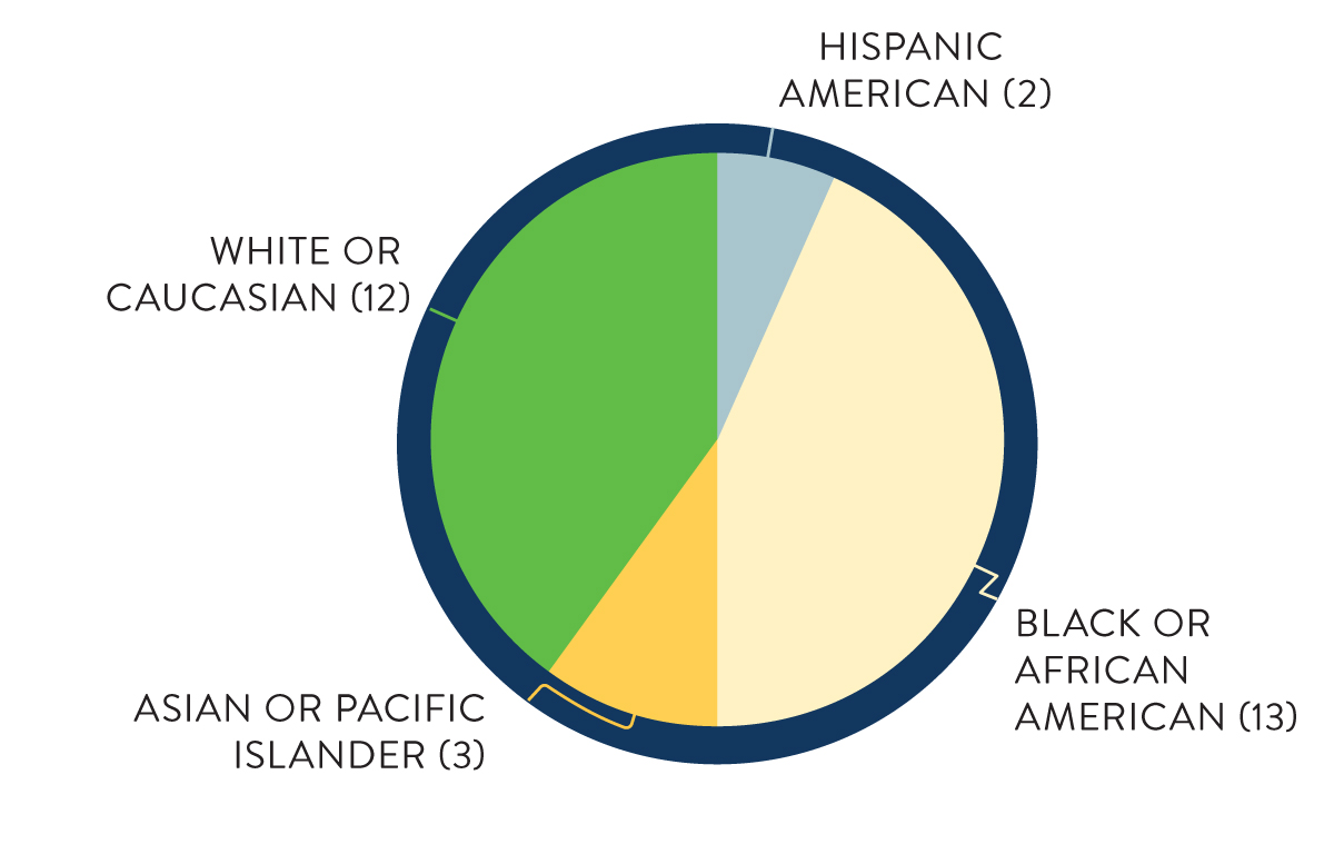 Number of Micro Grant recipients by race in 2023: Hispanic American, 2. Black or African American, 13. Asian or Pacific Islander, 3. White or Caucasian, 12.
