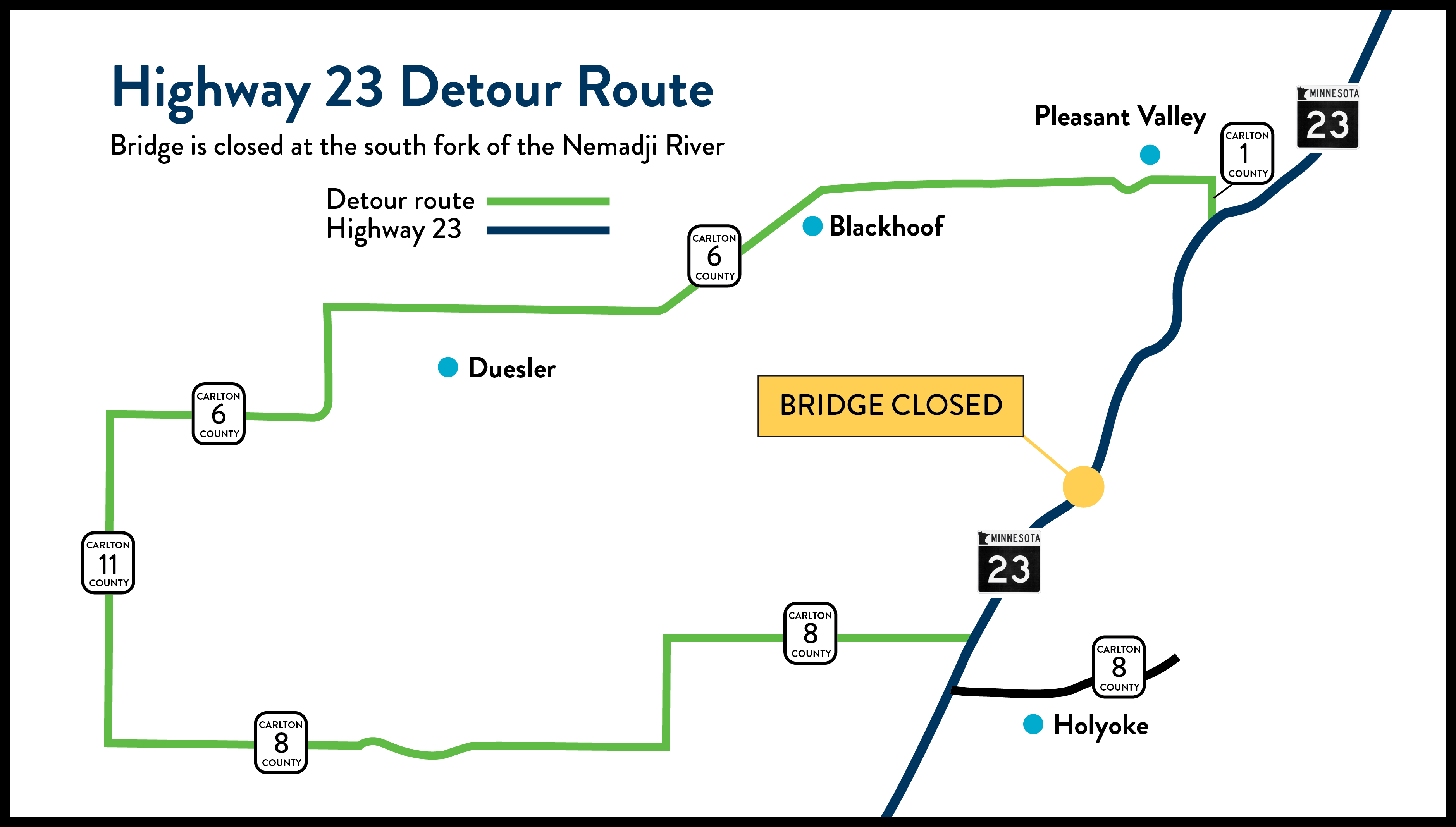 June 2018 emergency road closure map