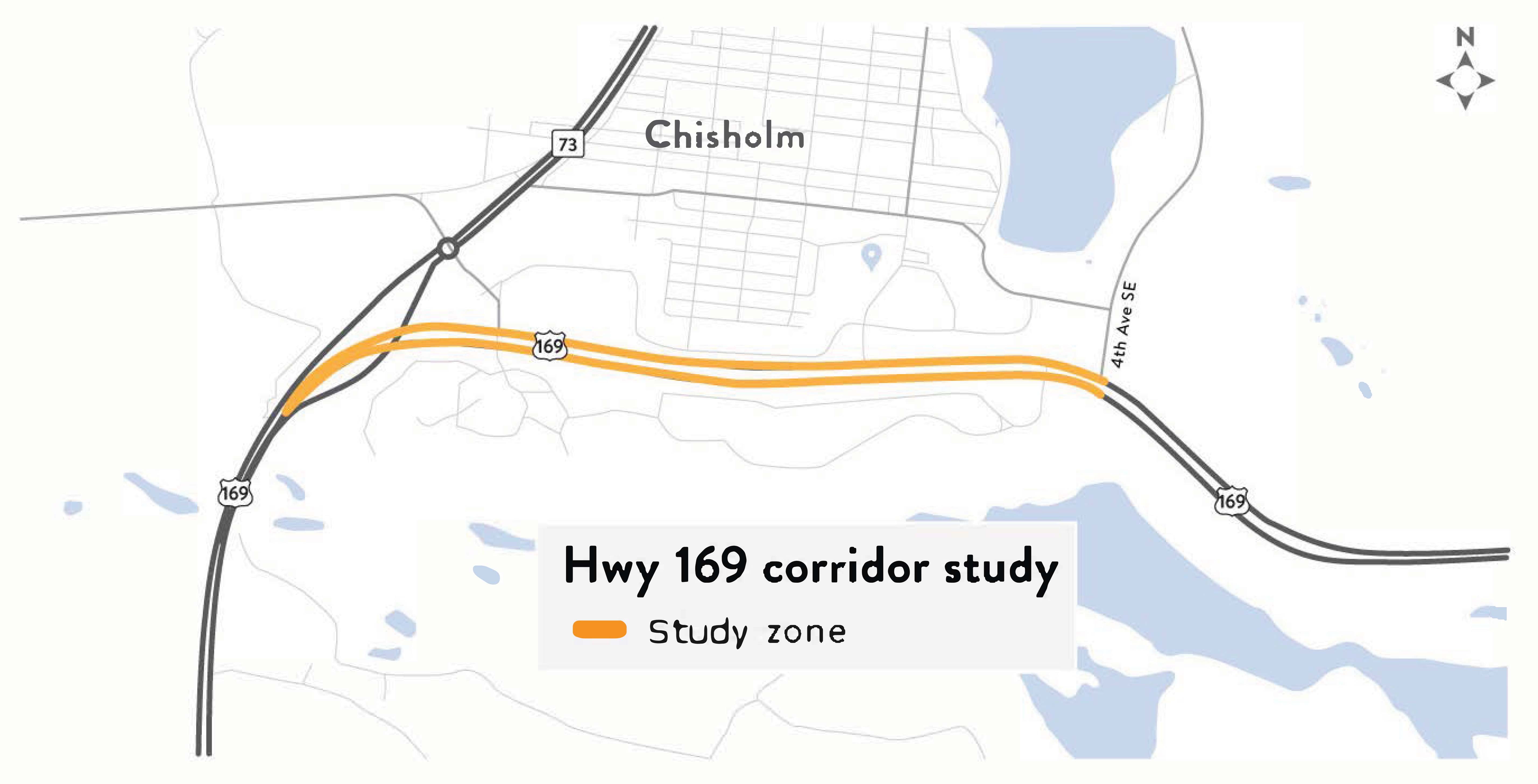 A rendering of the Hwy 169 corridor study near Chisholm.