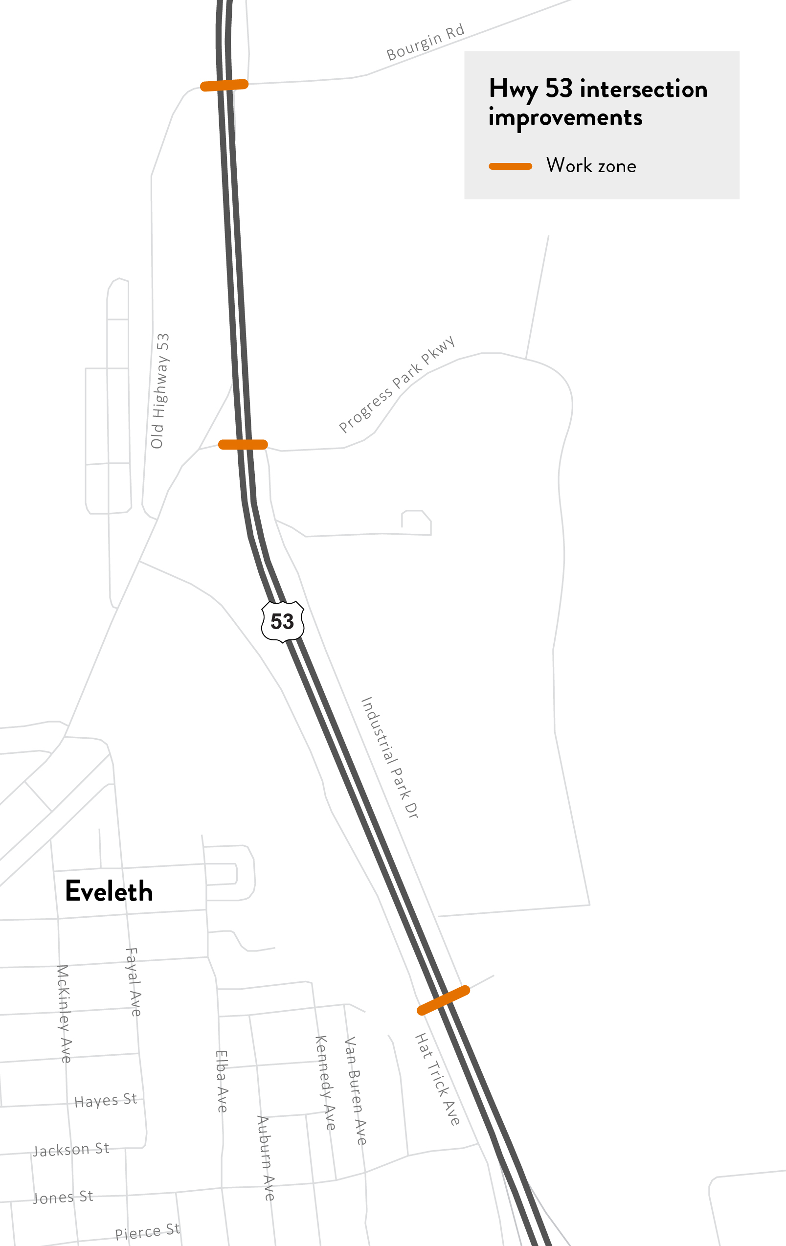A rendering of the Hwy 53 intersection project.