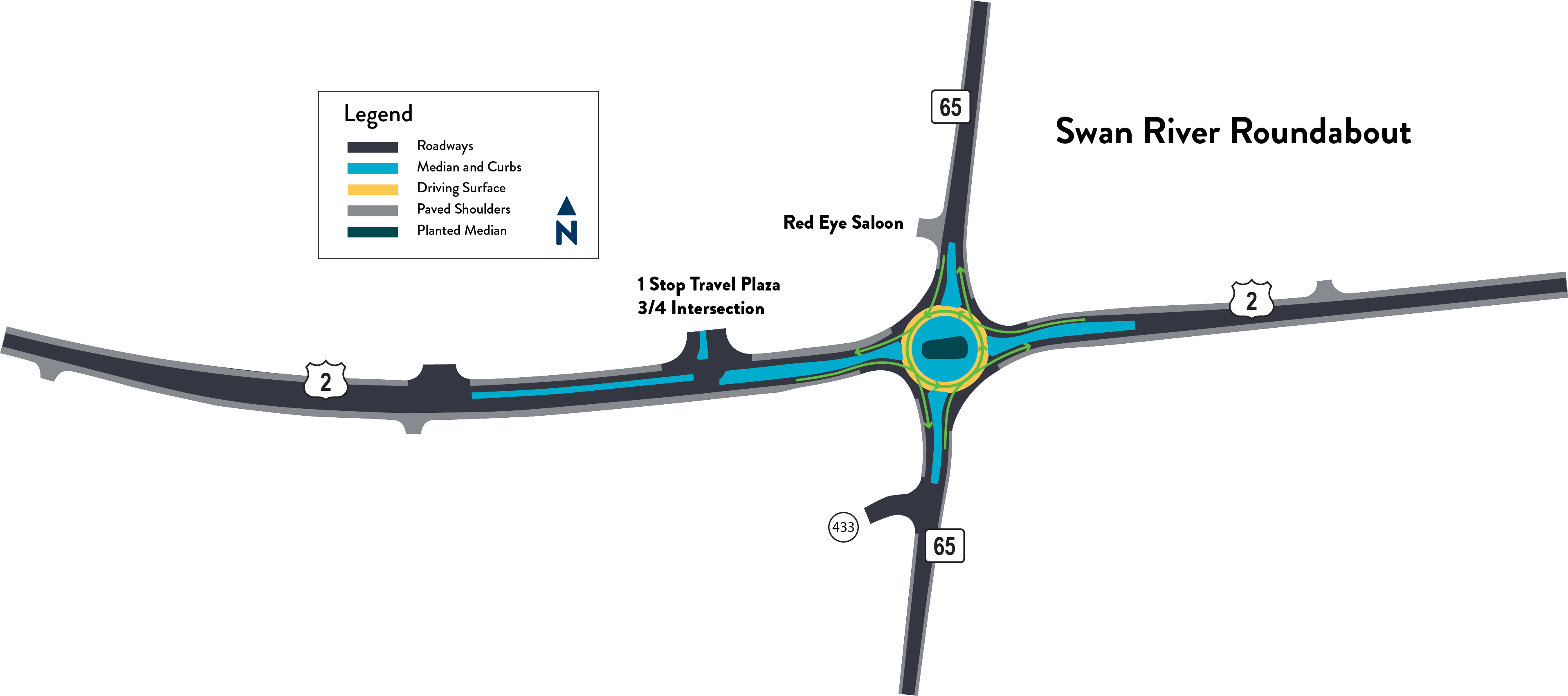 Rendering of Swan River roundabout.