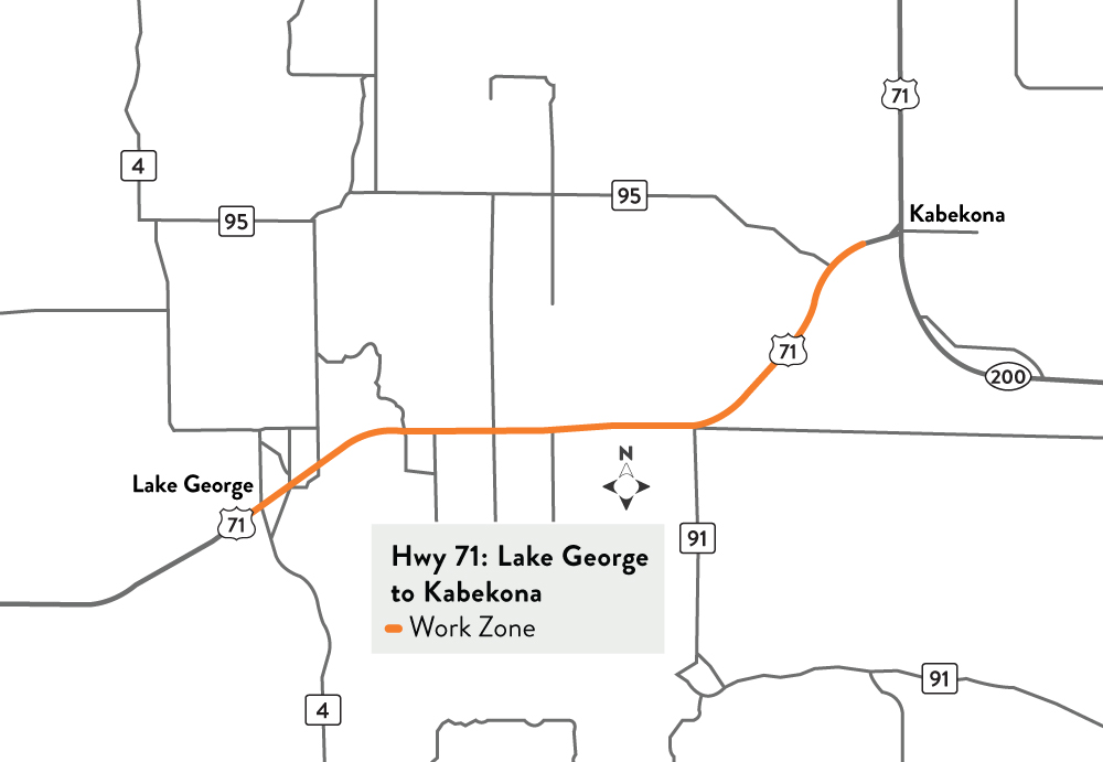 Hwy 71 Lake George Project Map