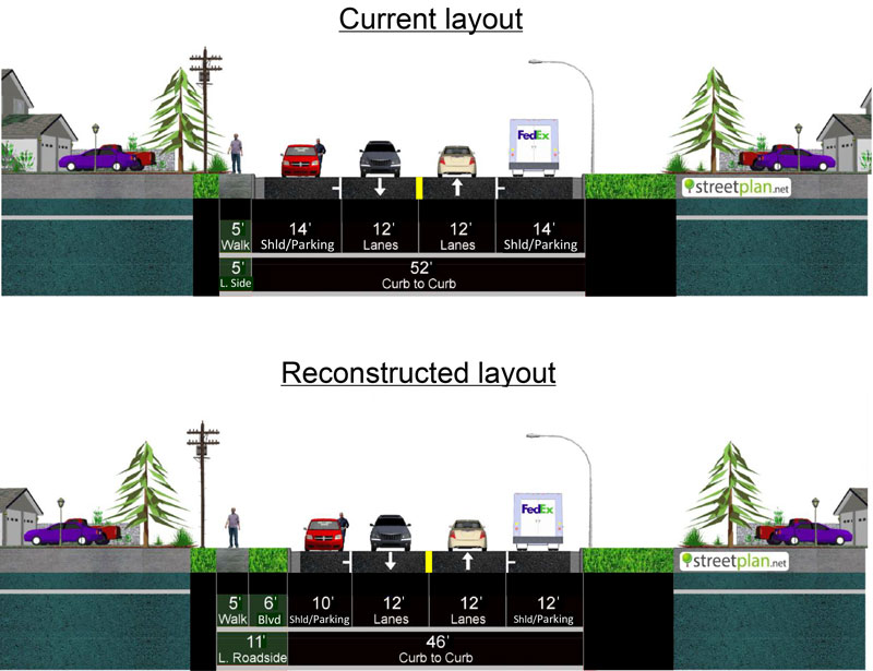 Layout for Emerson Ave to Atlantic Ave on Highway 175