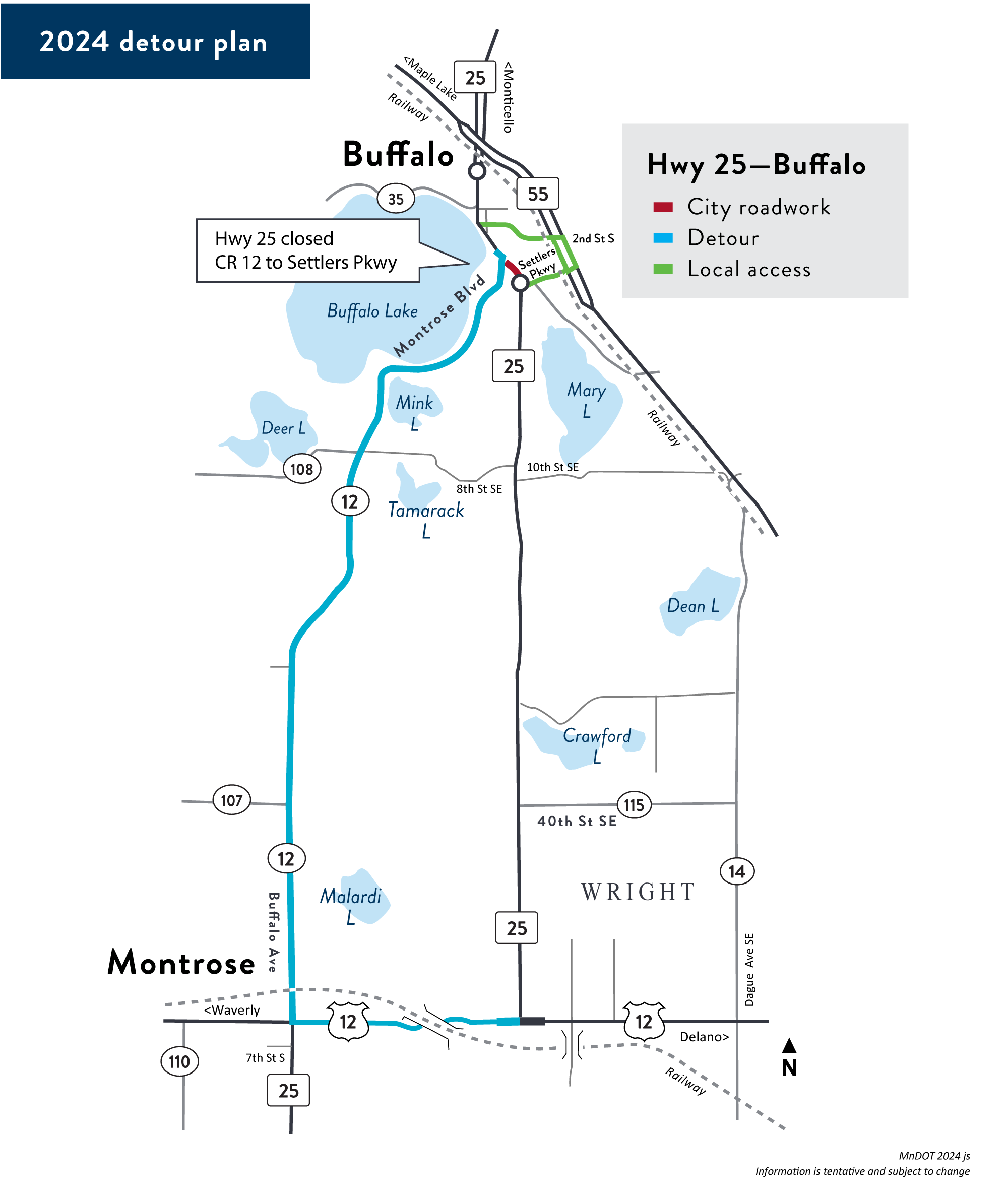 Detour map Project location and detour route map