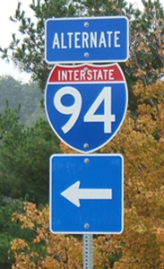 I-94 alternate road sign