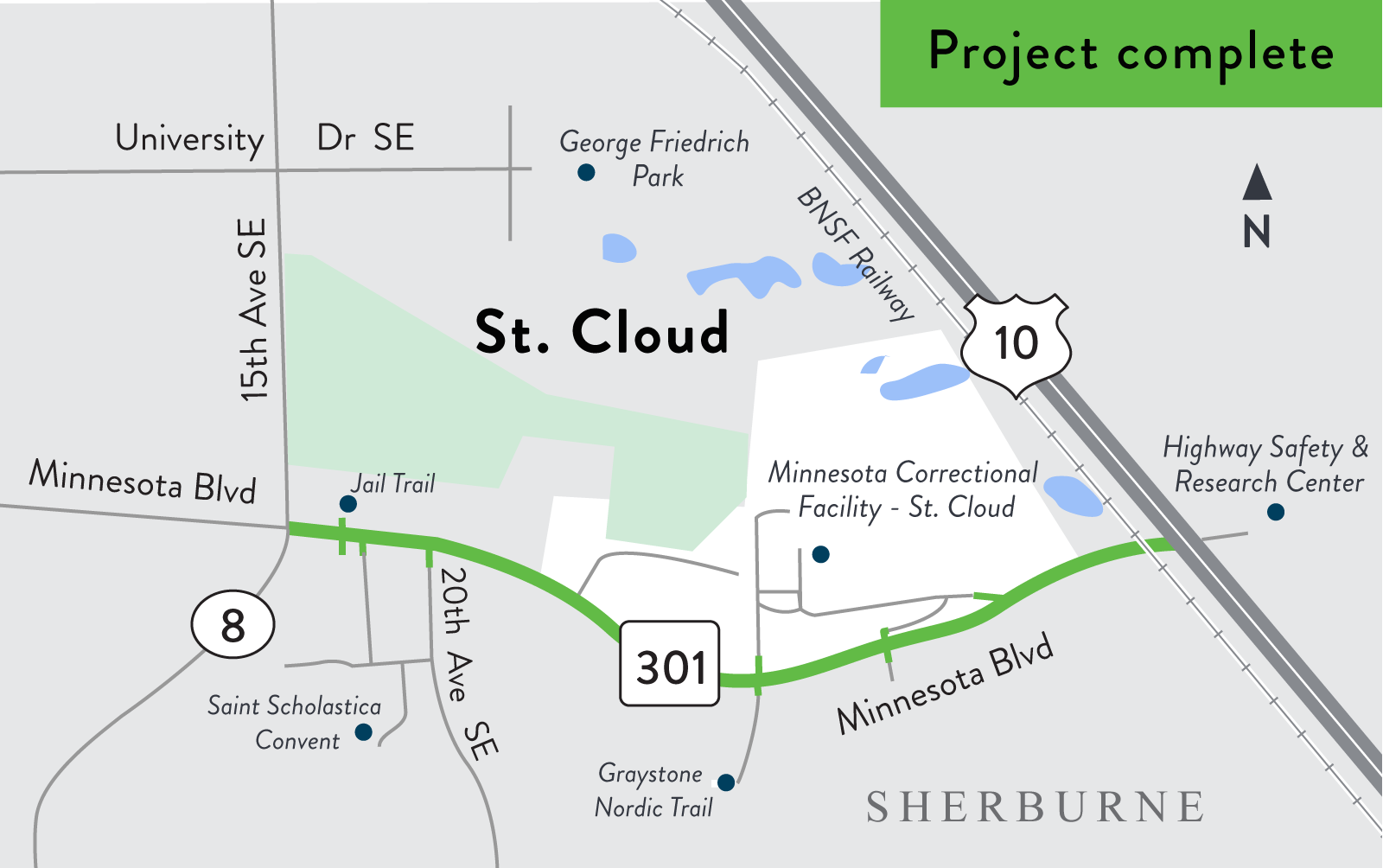 Hwy 301 project map, detour