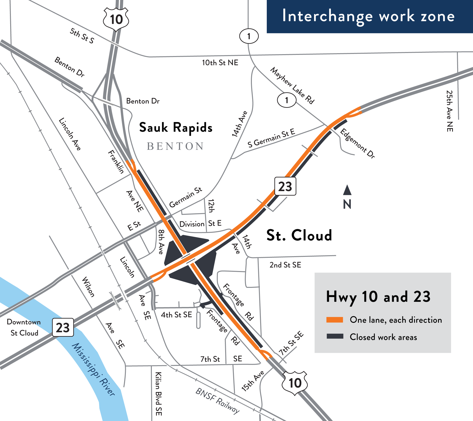 Reconstruct Hwy 10 and Hwy 23 in St. Cloud