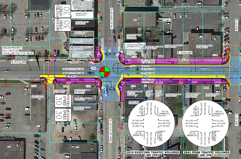 Design concept of proposed changes at the intersection of Hwy 19 and Hwy 20