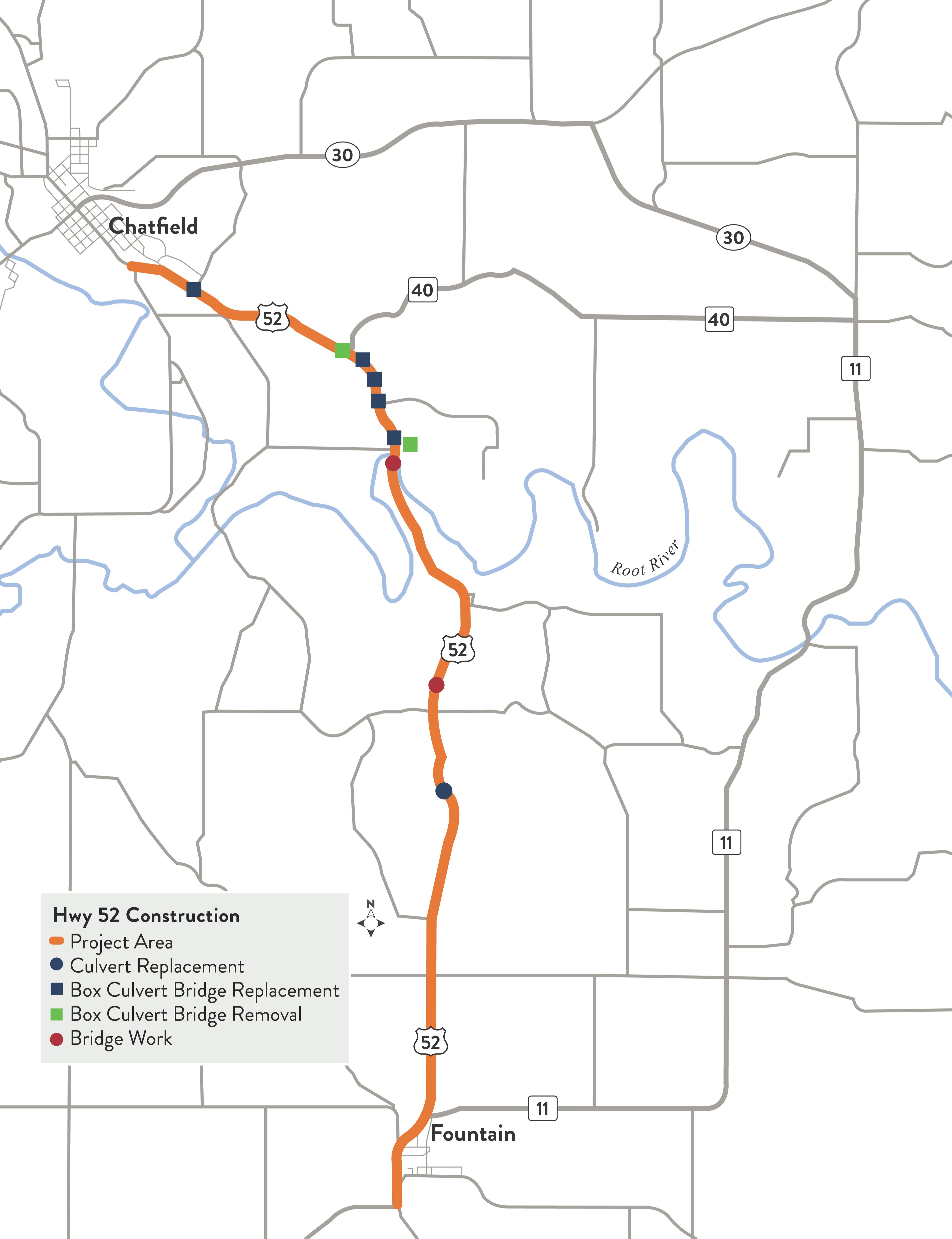 Highway 52 project map