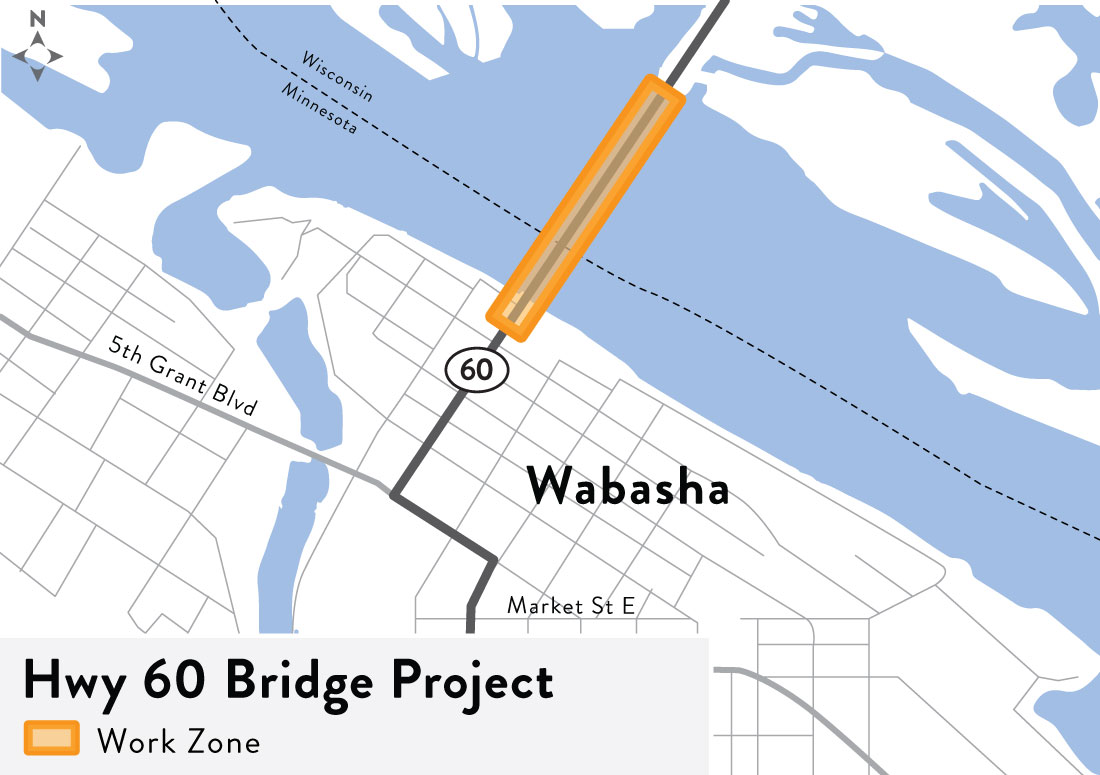 Hwy 60 bridge location map