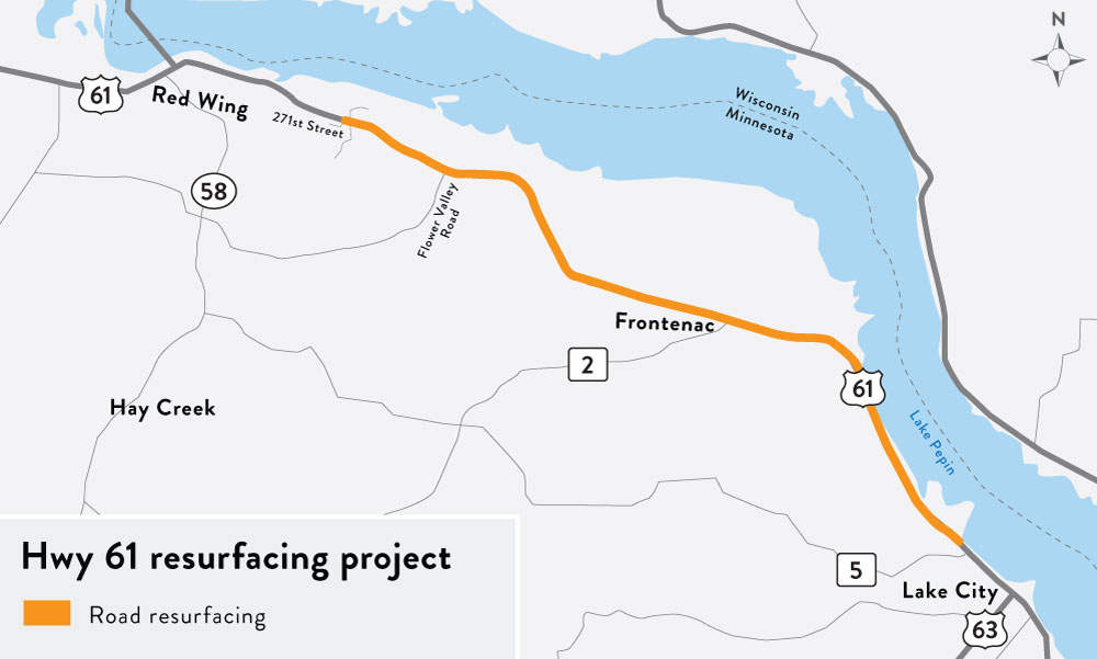 Hwy 61 Resurfacing Map