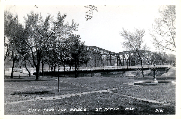 Minnesota River Bridge postcard photo 1930s-1940s.