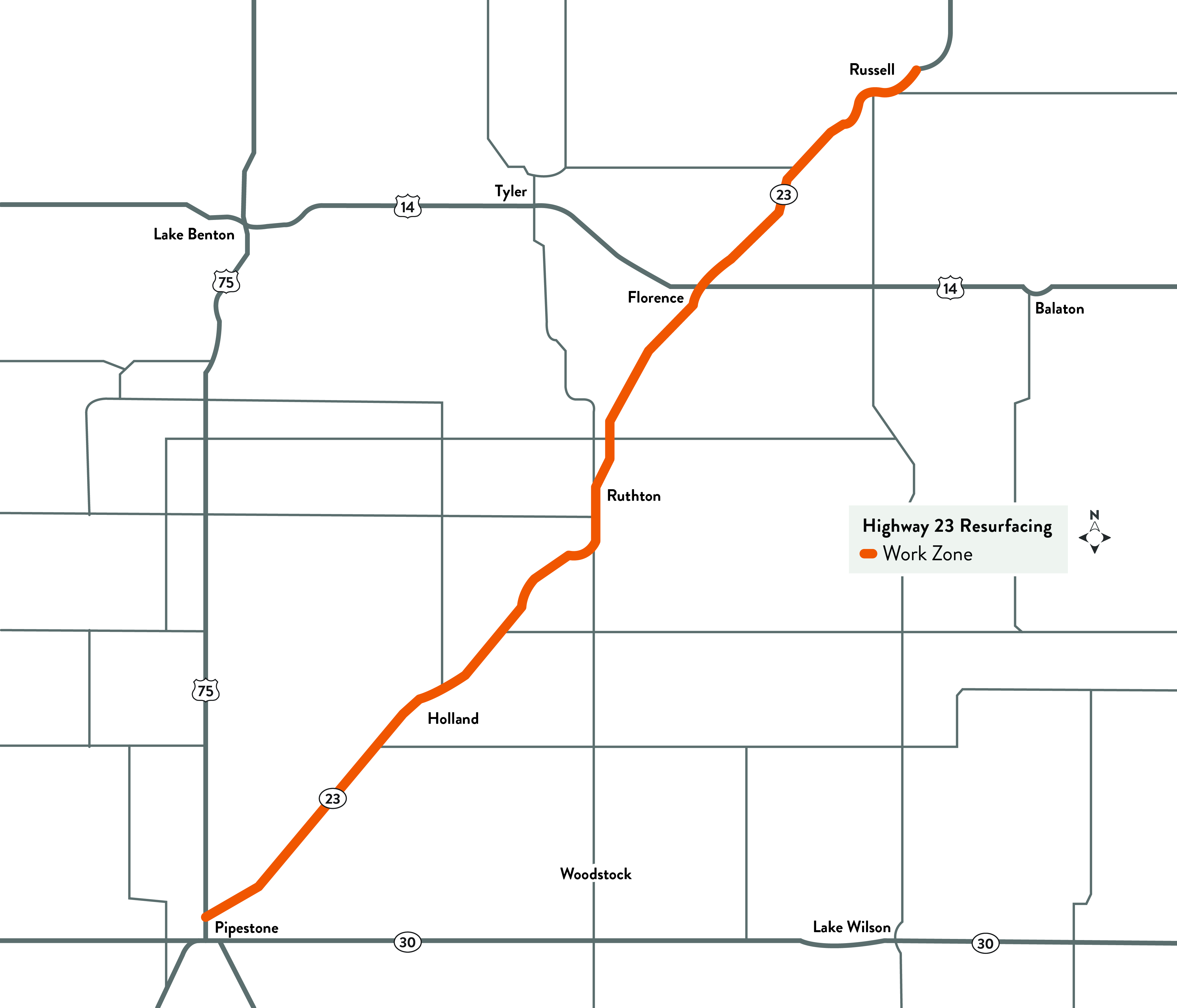 Map of Hwy 23  project