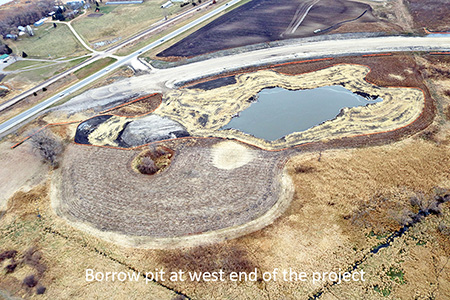 Borrow pit at west end of the project