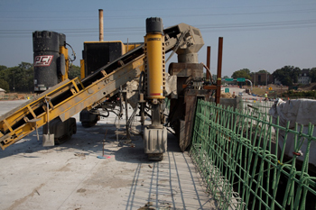 Constructing the concrete barriers in 2008