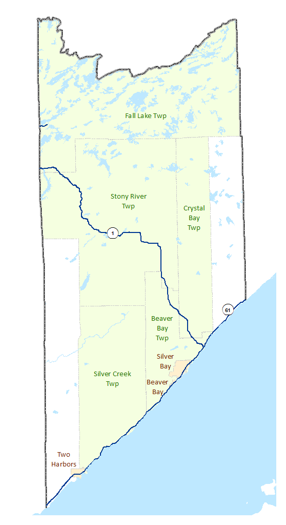 Lake County image map with links to city and township maps