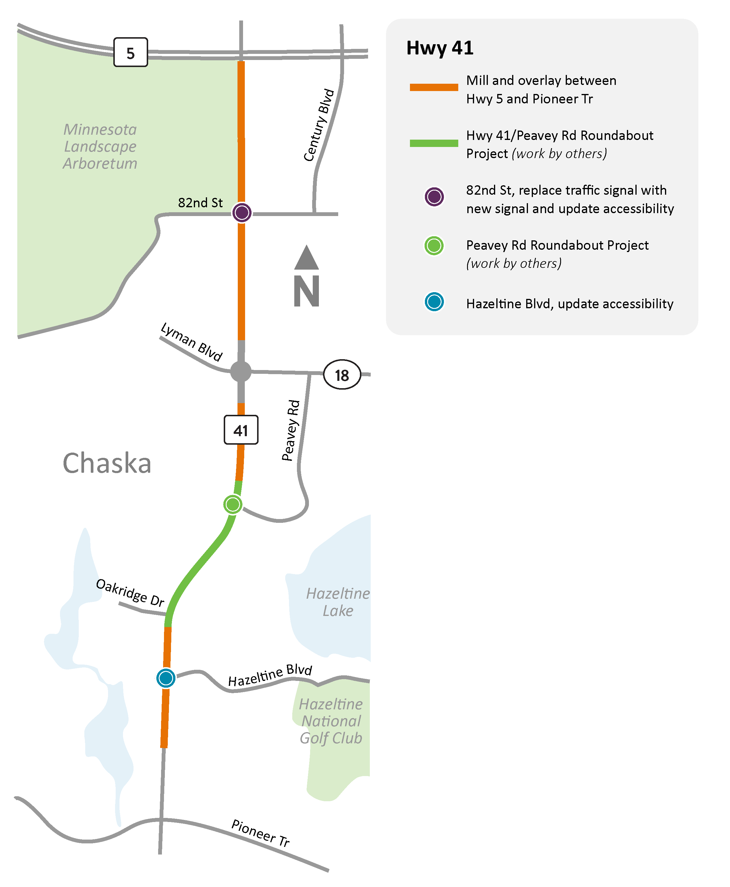 Highway 41 in Chaska project area map