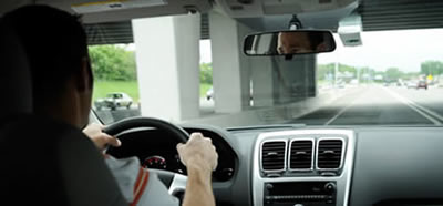 Driver in vehicle