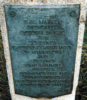 Close up of 1930 Plaque