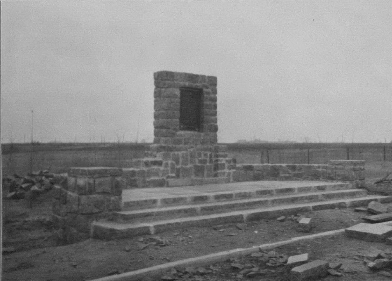 Historic photo by Olson from 1940. The marker was nearly complete.