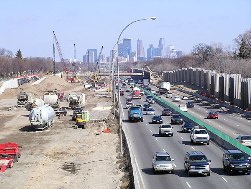The Crosstown Reconstruction Project, completed in 2010, heavily influenced AADT on I-35W and nearby roads.
