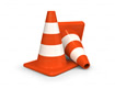 two construction cones