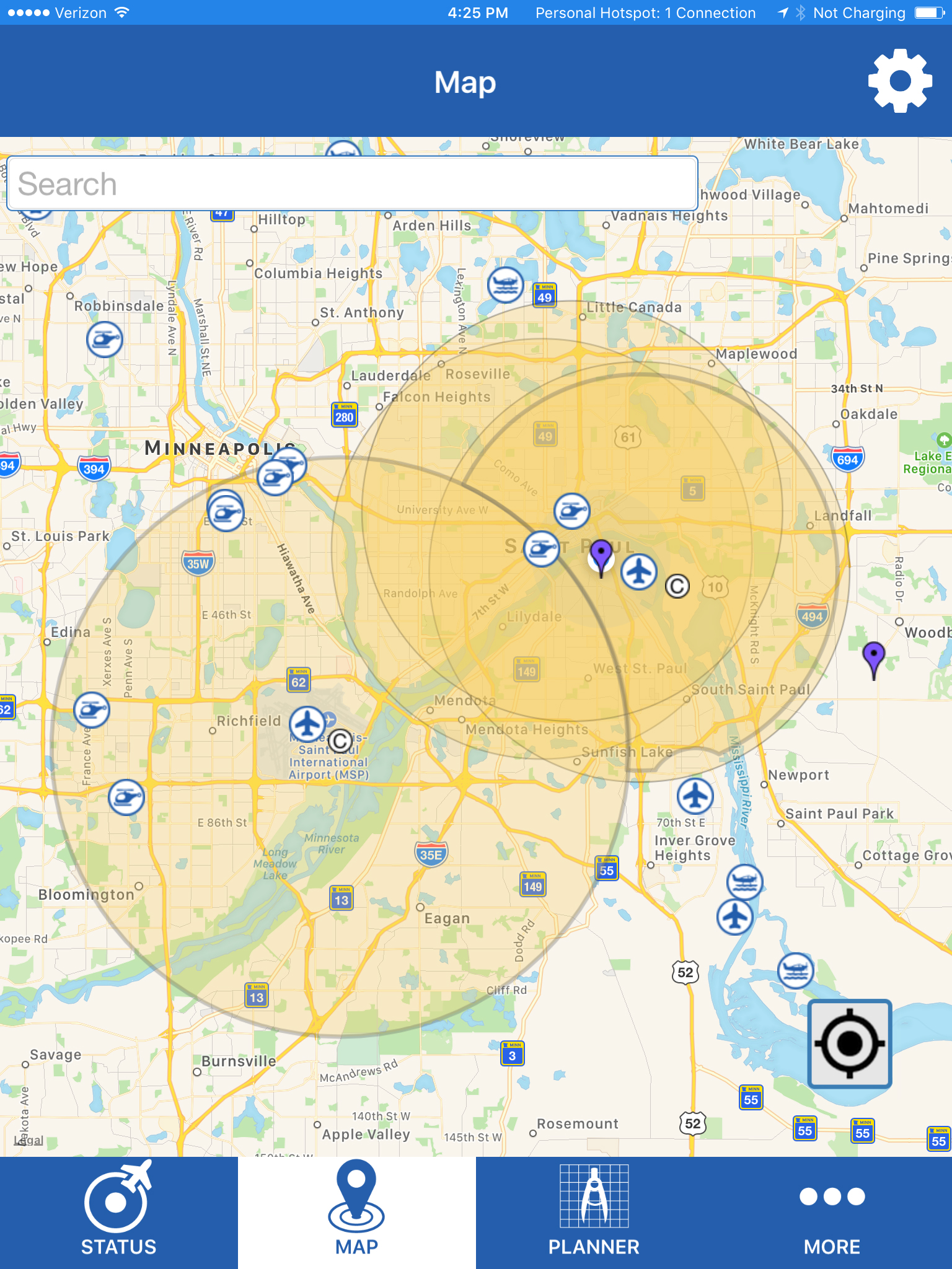 This is an image of the B4Ufly cell phone app. 