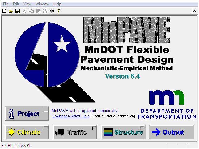 MnPAVE Main Window