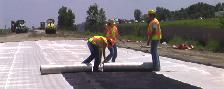 Geocomposite barrier drain installation, MnROAD 2006