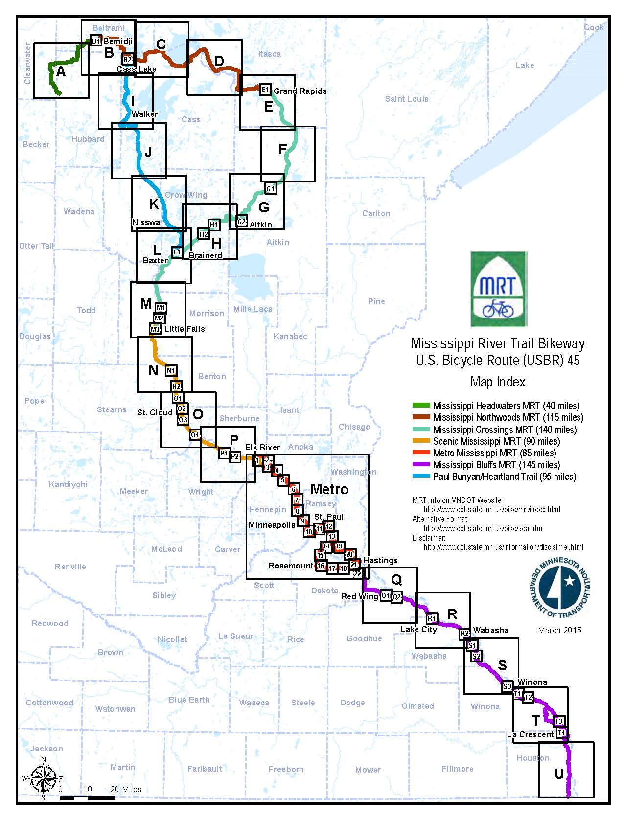 Lower Mississippi River Mile Marker Map