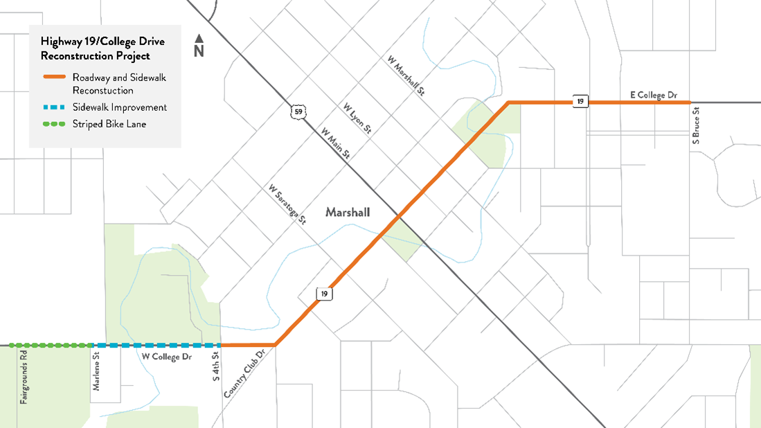 An overview of the planned project in Marshall