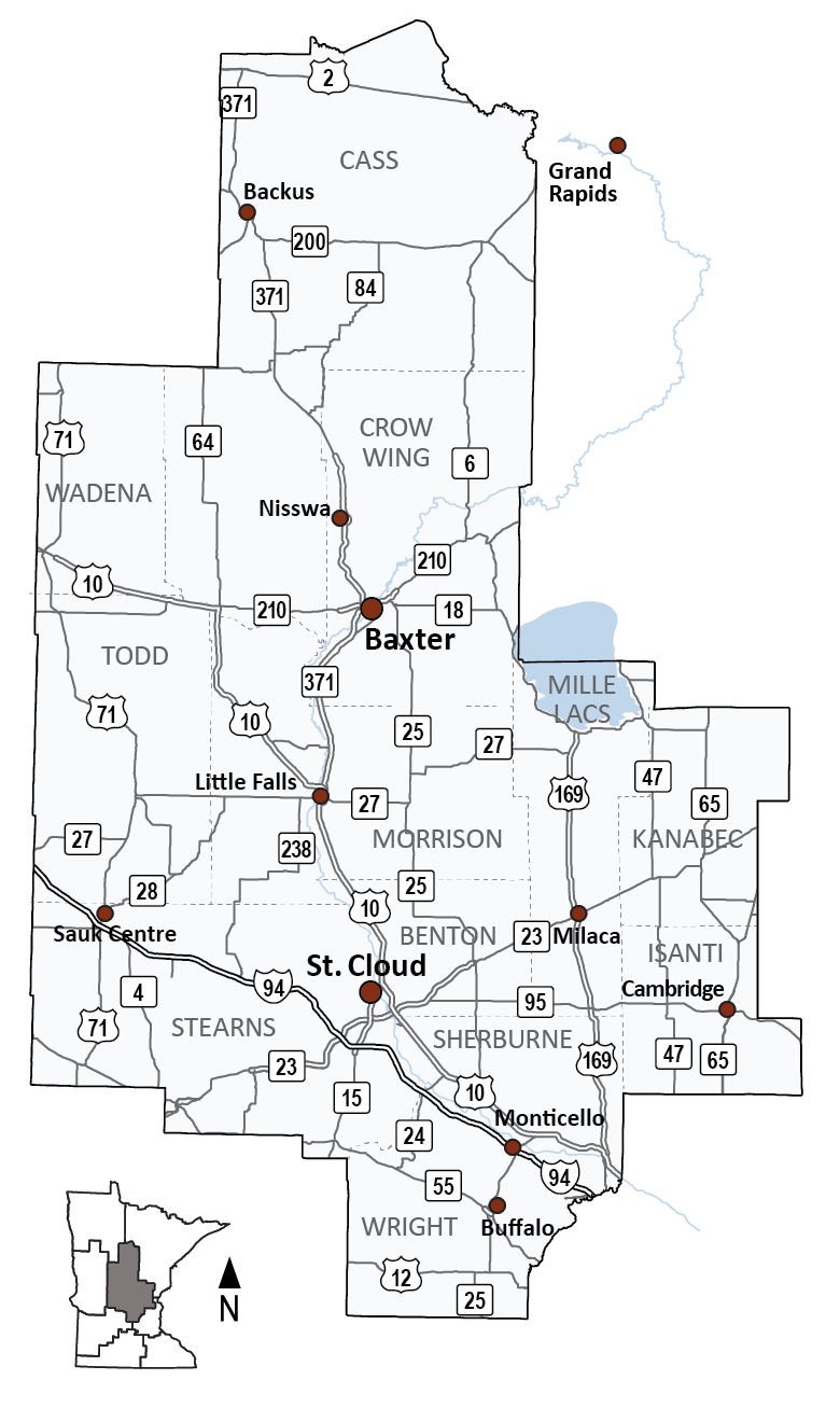 Map of MnDOT District 3