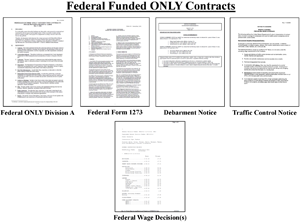 Layout of federal funded only contract documents