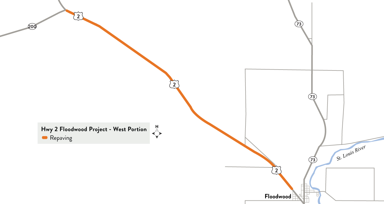 A rendering of the Hwy 2 repaving project west of Floodwood.