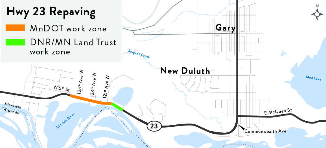 A rendering of the Hwy 23 Duluth project from Perch Lake to W 5th St.