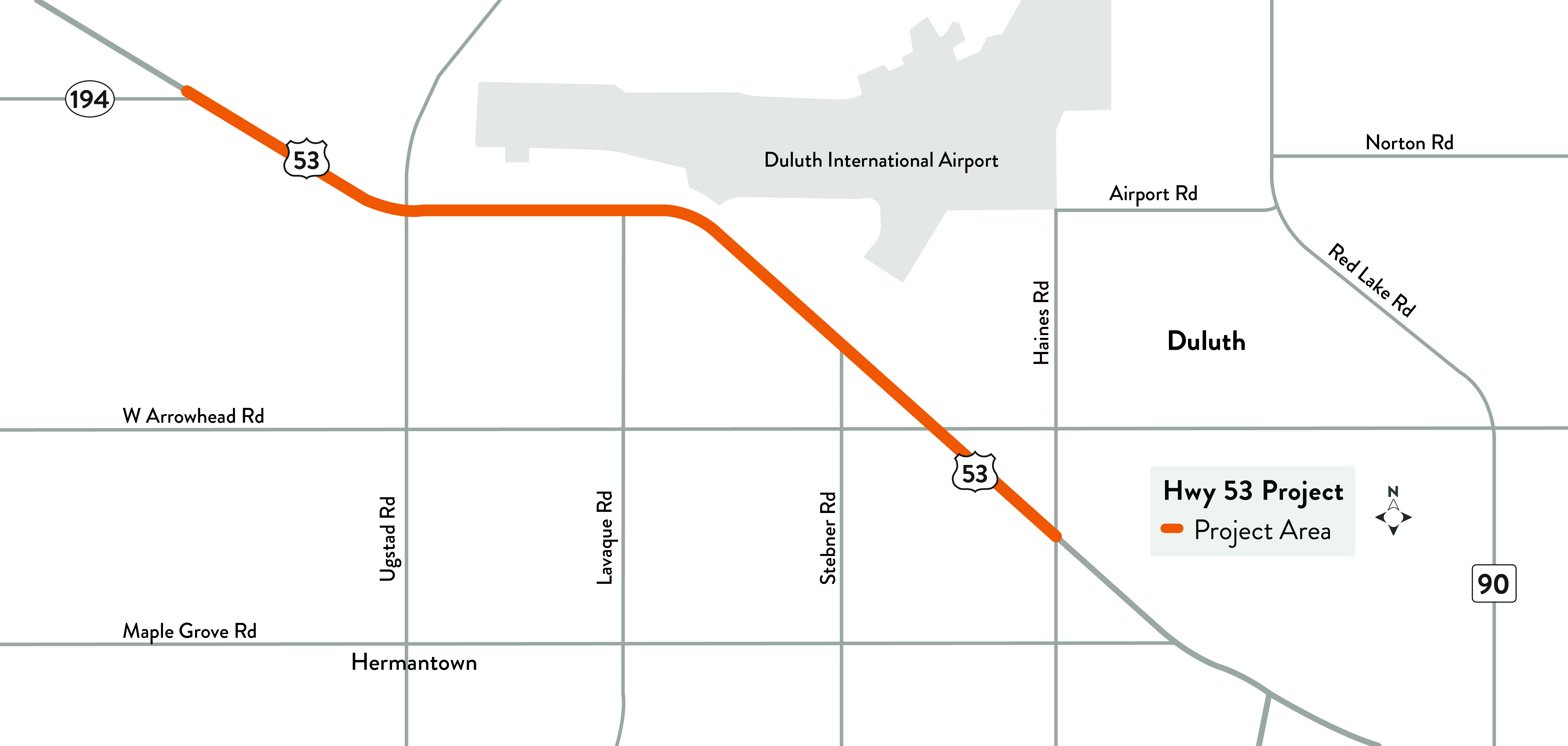 A rendering of the Hwy 53 pavement project through Hermantown.
