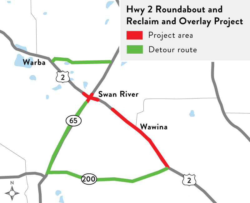A rendering of the Hwy 2 roundabout project.