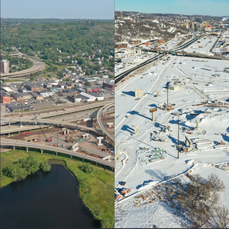 Twin Ports Interchange Progress Comparison Photo