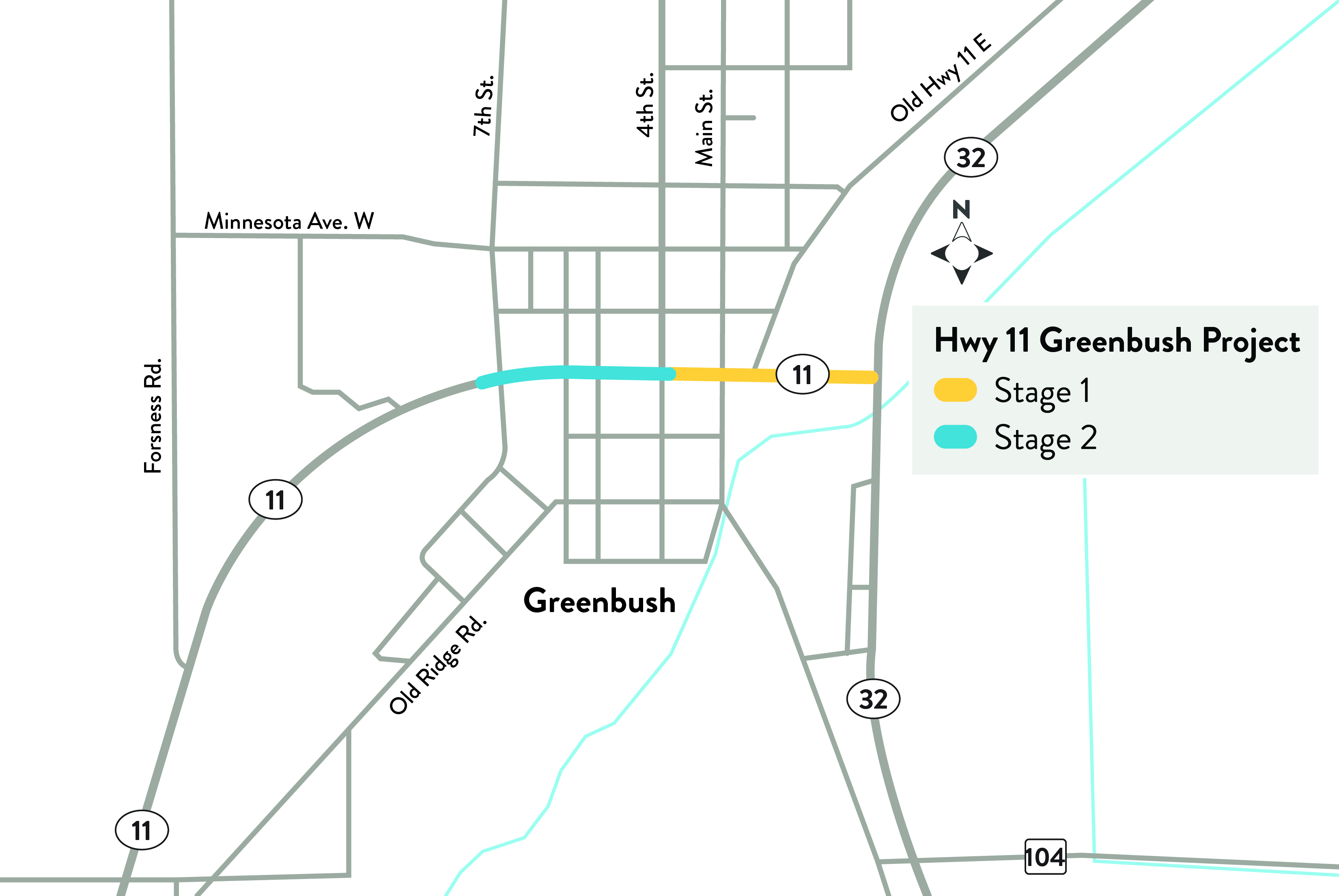 Click to enlarge Map showing two stages of project