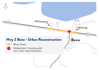 Highway 2 Bena Project Map