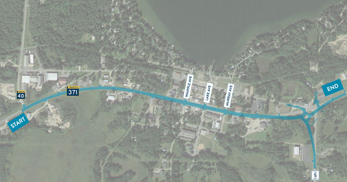 map of highway 371 project limits