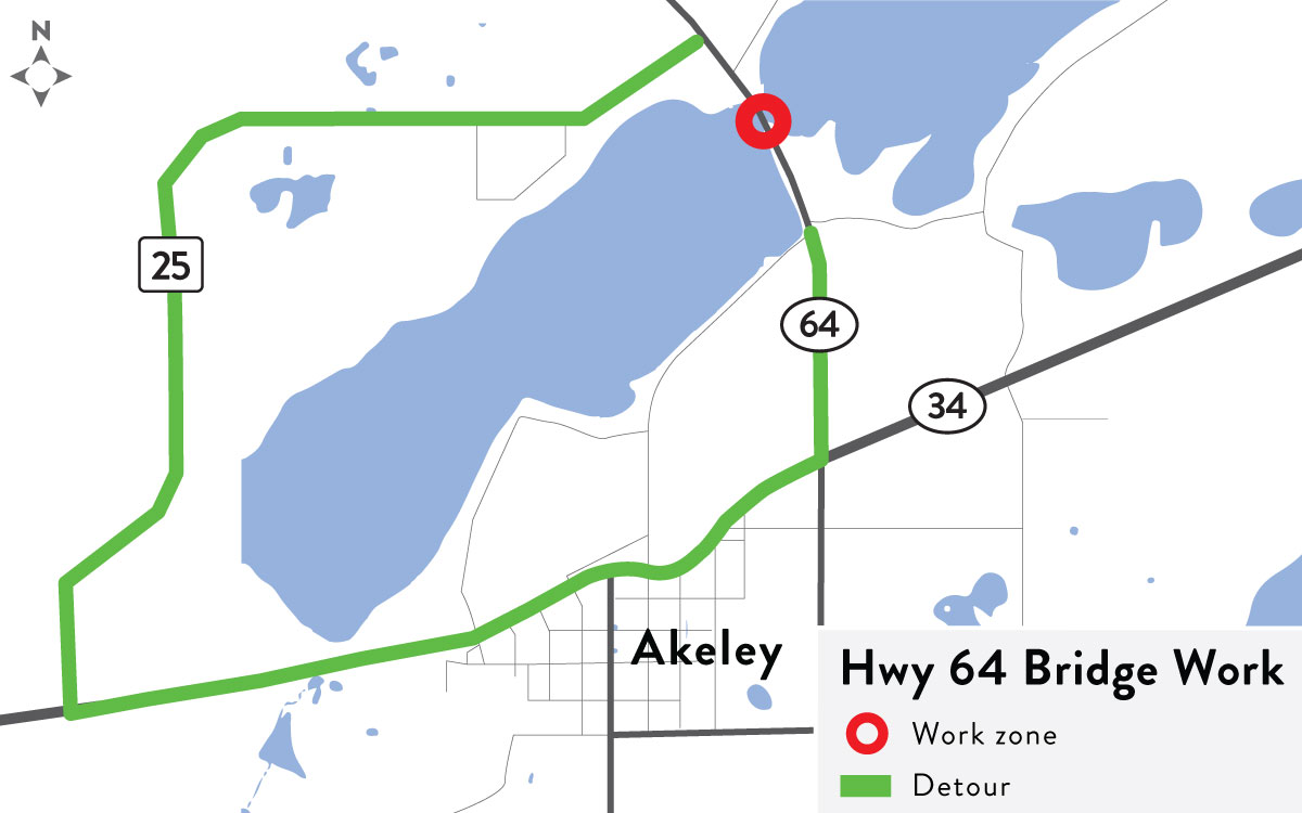 Hwy 64 Akeley map Hwy 64 Akeley map
