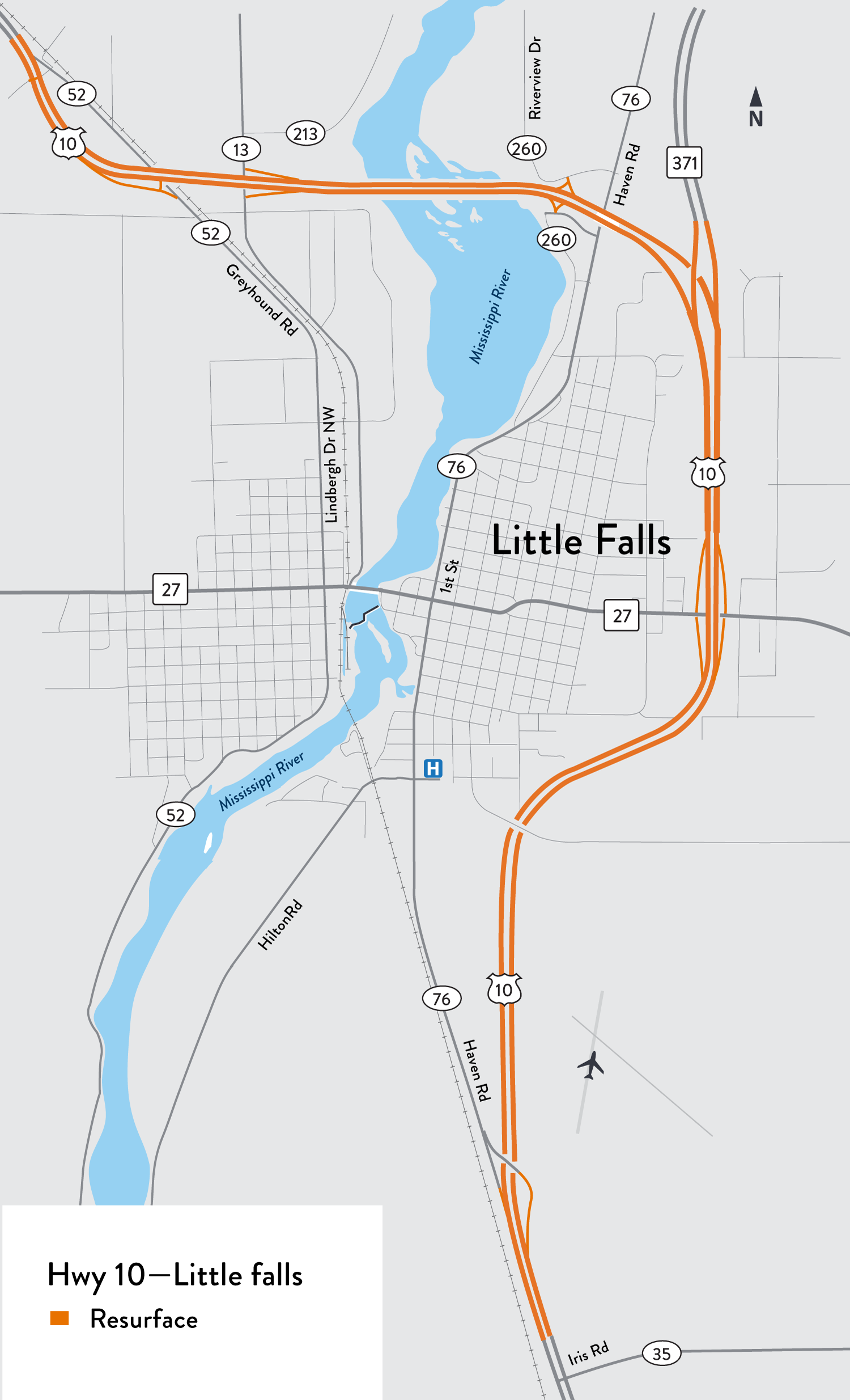 Project location map - Hwy 10 Little Falls