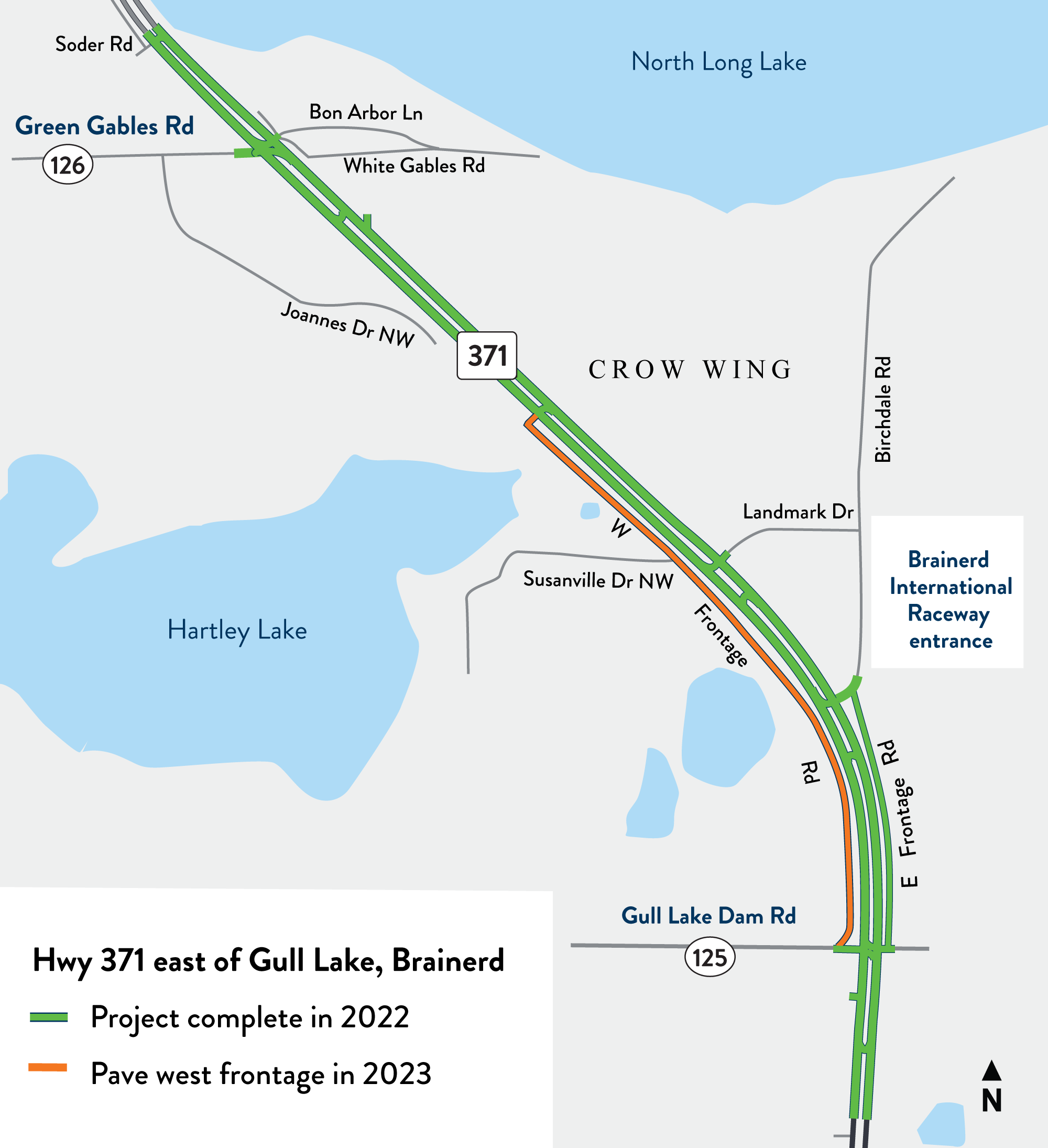 Location map on Hwy 371