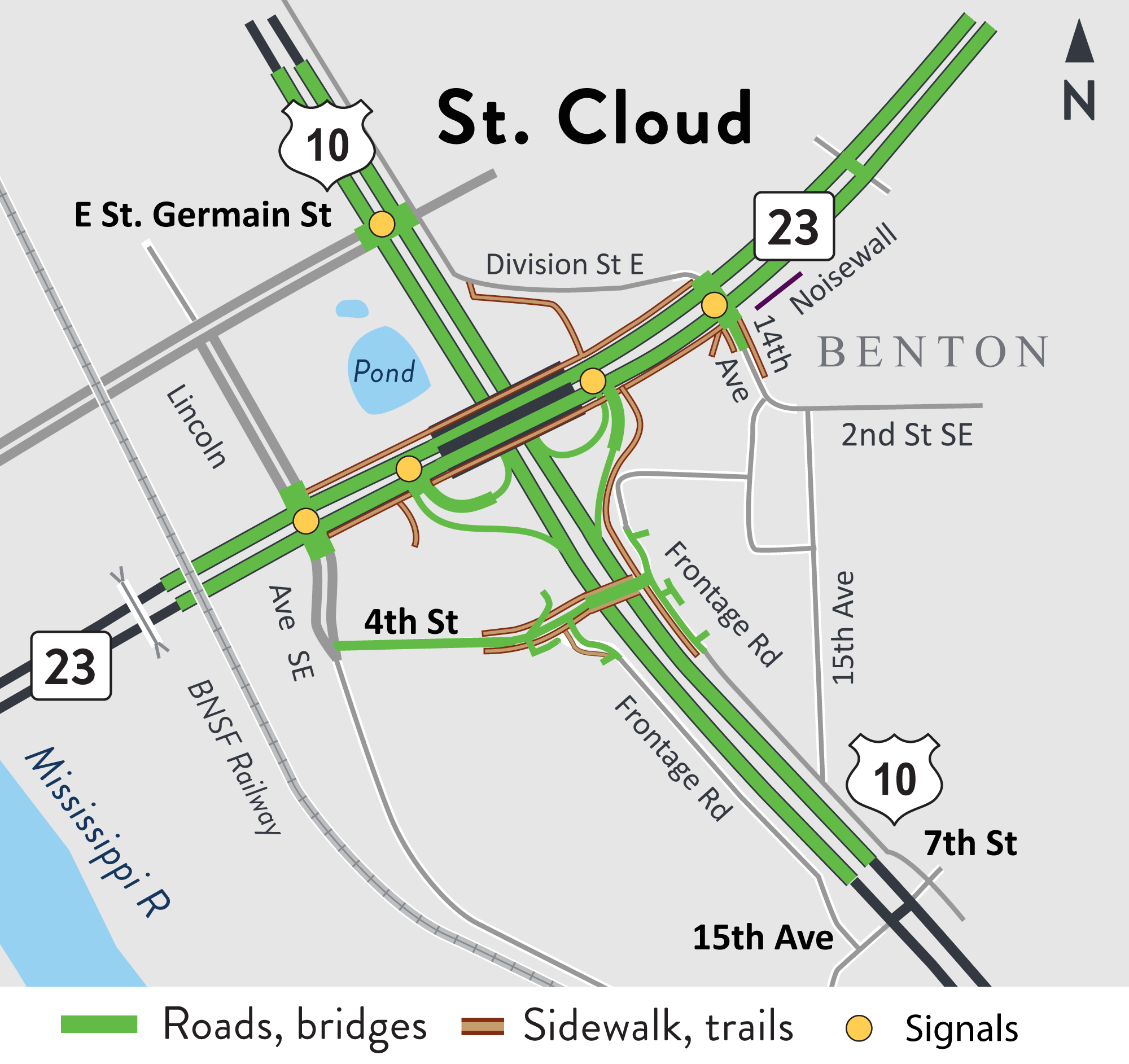 Reconstruct Hwy 10 and Hwy 23 in St. Cloud