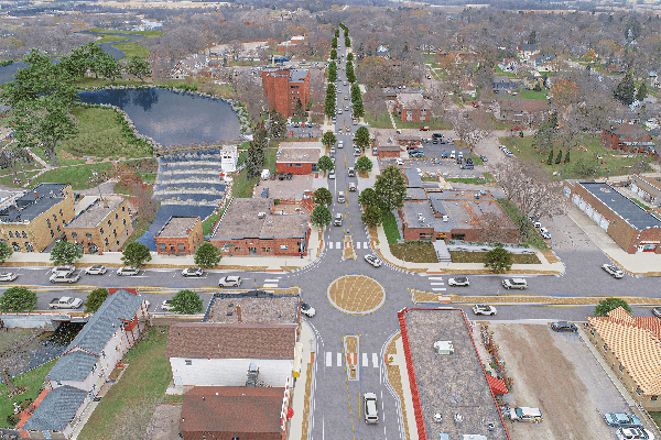 New roundabout Highway 59 and Highway 108 intersection.