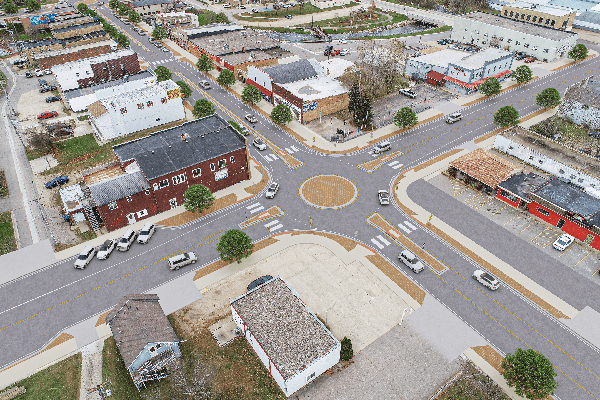 New roundabout Highway 59 and Highway 108 intersection.