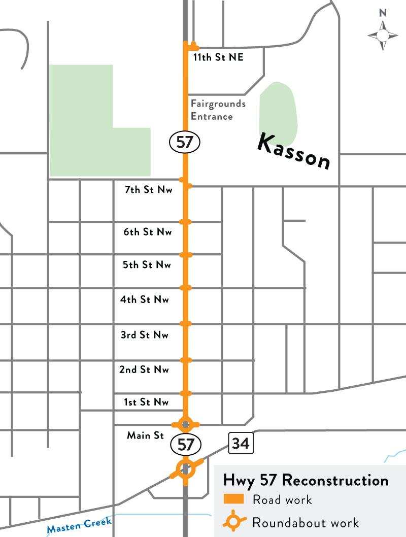 Highway 57 Reconstruction Map