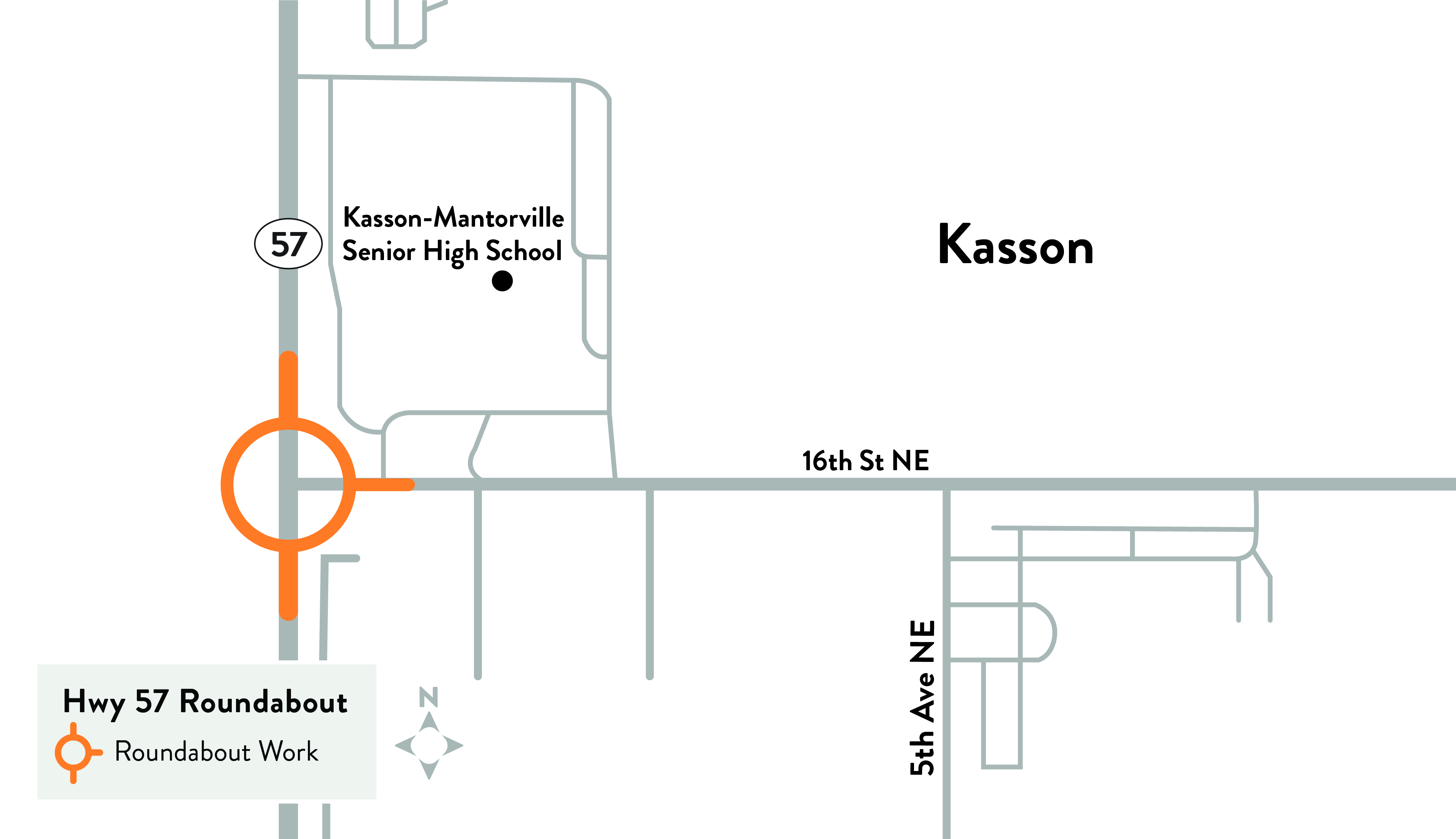 Highway 57 Reconstruction Detour Map