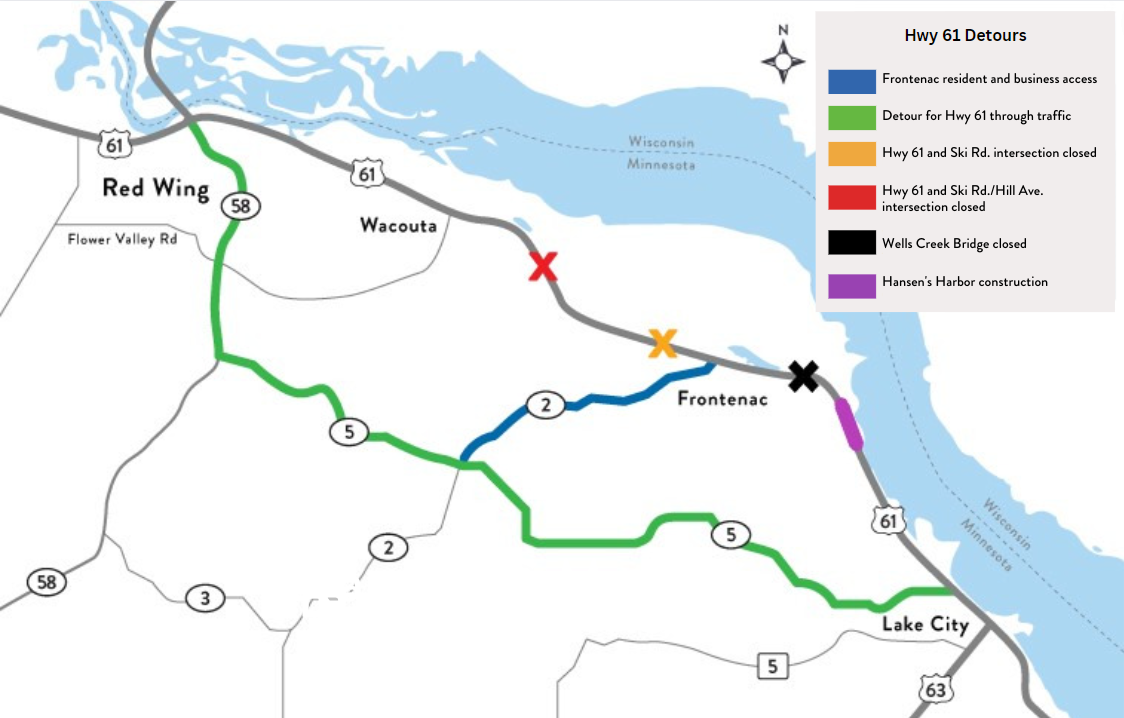 Hwy 61 detour routes